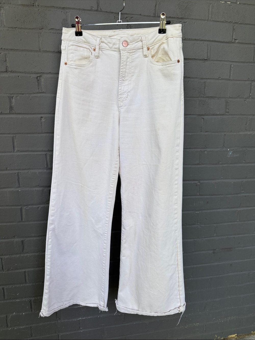 Dear John White Wide-Leg High-Rise Jeans